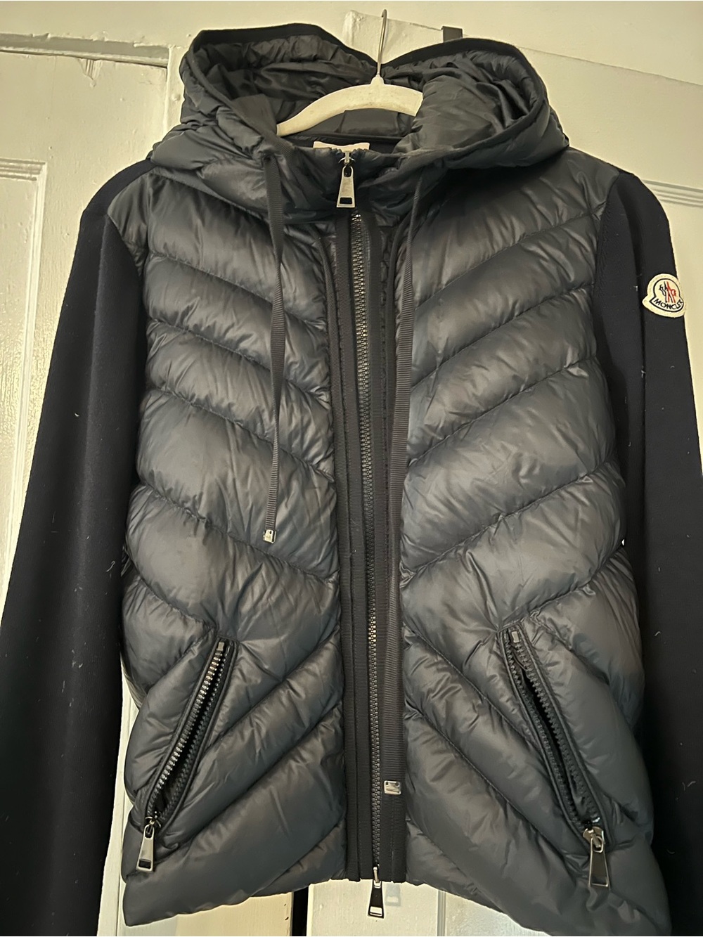 Moncler Black Quilted Hooded Puffer Jacket